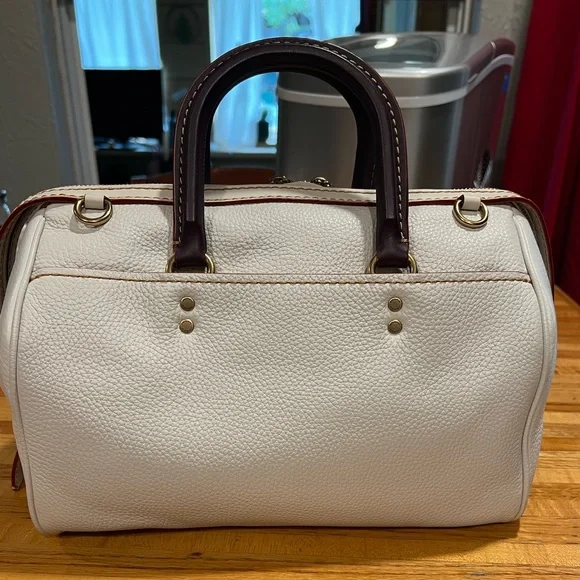 Coach Rogue Satchel in Chalk White pebbled leather old brass hardware. - Picture 9 of 16